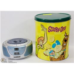 SCOOBY DOO CONTAINER WITH RADIO AND MORE INSIDE