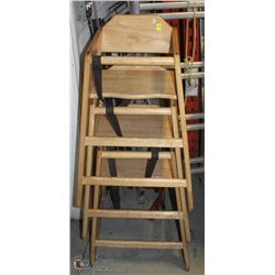 GROUP OF THREE SOLID WOOD HIGH CHAIRS