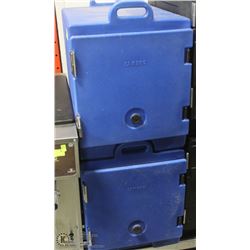 TWO FOOD CAMBRO FOOD TRANSPORTS