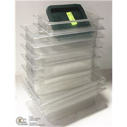 LOT OF 10 ASSORTED SIZE PLASTIC FOOD INSERTS