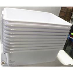 TOTE BOX - LOT OF 10 - WHITE  7" DEEP