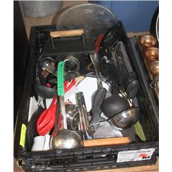FLAT OF COMMERCIAL UTENSILS
