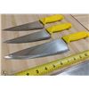 Image 1 : LOT OF 3 YELLOW KNIVES, USED SHARPENED