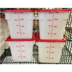 8QT INGREDIENT BINS WITH LIDS - LOT OF 4