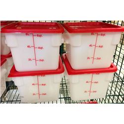 6QT INGREDIENT BINS WITH LIDS - LOT OF 4