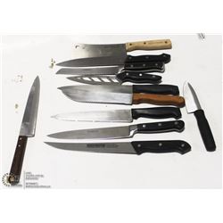 LOT OF 10 PLUS KITCHEN KNIVES INCL CHICAGO