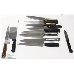 LOT OF 10 PLUS KITCHEN KNIVES INCL CHICAGO