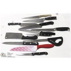 LOT OF 10 PLUS KITCHEN KNIVES INCL CHICAGO