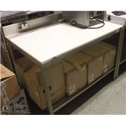 4 FT STAINLESS STEEL BUTCHER BLOCK TABLE