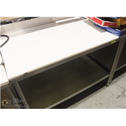 4 FT STAINLESS STEEL BUTCHER BLOCK TABLE