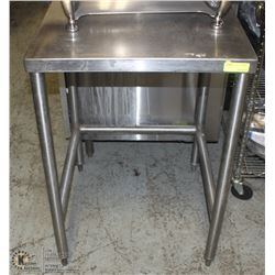 STAINLESS STEEL 2FT X 2FT COMMERCIAL STAND W/ BACK