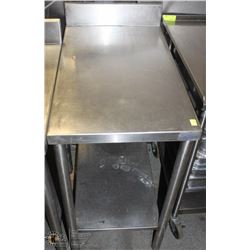 30" X 18" S/S TABLE WITH BACKSPLASH