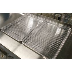 HALF SIZE BUN PANS & COOLING RACKS - LOT OF 2 (4PC