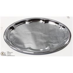 NEW OVAL TRAY 18" PLATED STEEL - LOT OF 4