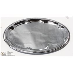 NEW OVAL TRAY 18" PLATED STEEL - LOT OF 4
