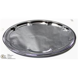 NEW OVAL TRAY 18" PLATED STEEL - LOT OF 4