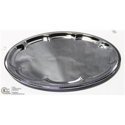 NEW OVAL TRAY 18" PLATED STEEL - LOT OF 4