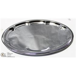 NEW OVAL TRAY 18" PLATED STEEL - LOT OF 4