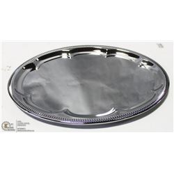 NEW OVAL TRAY 18" PLATED STEEL - LOT OF 4