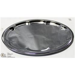 NEW OVAL TRAY 18" PLATED STEEL - LOT OF 4