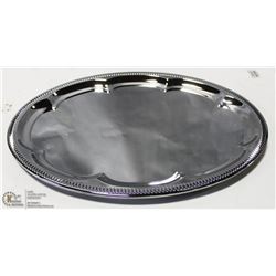 NEW OVAL TRAY 18" PLATED STEEL - LOT OF 4
