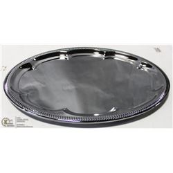 NEW OVAL TRAY 18" PLATED STEEL - LOT OF 4