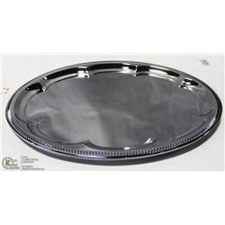NEW OVAL TRAY 18" PLATED STEEL - LOT OF 4