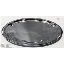 NEW OVAL TRAY 18" PLATED STEEL - LOT OF 4