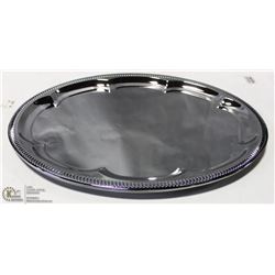 NEW OVAL TRAY 18" PLATED STEEL - LOT OF 4