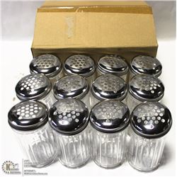 CHEESE OR PEPPER SHAKERS LOT OF 12 NEW