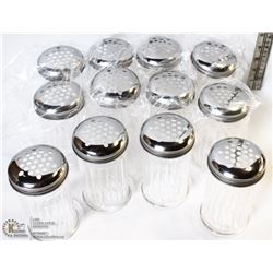 CHEESE OR PEPPER SHAKERS LOT OF 12 NEW
