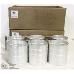 LOT OF 12 NEW 0.5 QT ALUMINUM DRY INGREDIENT
