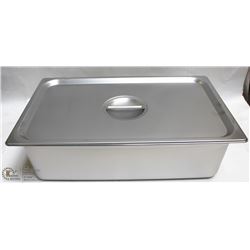 ME#11) S/S FOOD PAN FULL SIZE 6" DEEP W/ LID