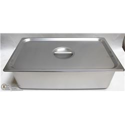 ME#11) S/S FOOD PAN FULL SIZE 6" DEEP W/ LID