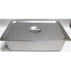 ME#10) S/S FOOD PAN HALF  SIZE 6" DEEP W/ LID