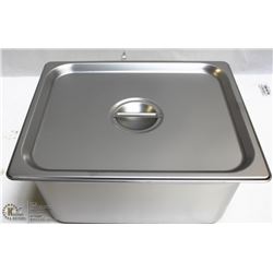 ME#10) S/S FOOD PAN HALF  SIZE 6" DEEP W/ LID