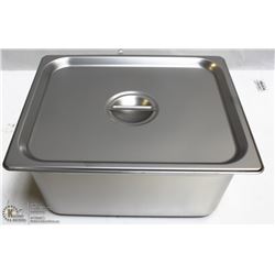 ME#10) S/S FOOD PAN HALF  SIZE 6" DEEP W/ LID