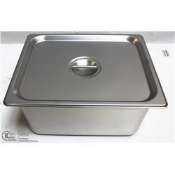 ME#10) S/S FOOD PAN HALF  SIZE 6" DEEP W/ LID