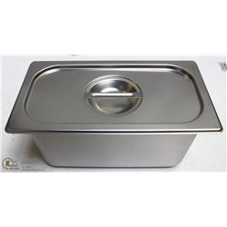 ME#09) S/S FOOD PAN ONE THIRD SIZE 6" DEEP W/ LID