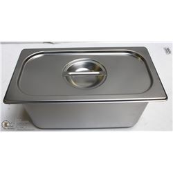 ME#09) S/S FOOD PAN ONE THIRD SIZE 6" DEEP W/ LID