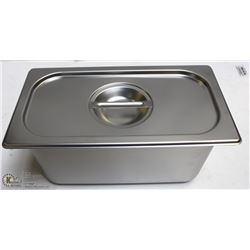 ME#09) S/S FOOD PAN ONE THIRD SIZE 6" DEEP W/ LID