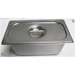 ME#09) S/S FOOD PAN ONE THIRD SIZE 6" DEEP W/ LID