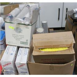 PALLET OF ASSORTED DISPOSABLE TAKE OUT SUPPLIES ;