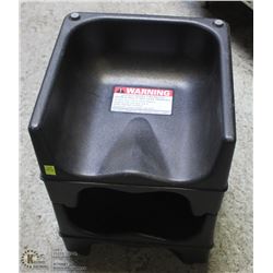 GROUP OF 2 PLASTIC BOOSTER SEATS, NO SEAT BELTS