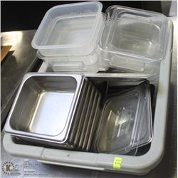 BUS BIN OF VARIOUS 1/6 SIZE SS INSERTS AND