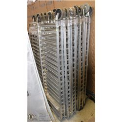 LOT OF TEN 20 SLAT BAKERS RACKS, NEED ASSEMBLY,