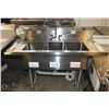 Image 1 : 3 WELL STAINLESS STEEL COMMERCIAL SINK 48"X23"X36"