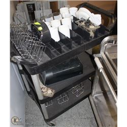 3 TIER PLASTIC CART W/ BAR CONTENTS