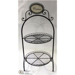 2 BLACK METAL DESSERT DISPLAY TIERED STAND