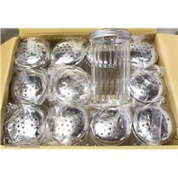 CHEESE OR PEPPER SHAKERS LOT OF 12 NEW